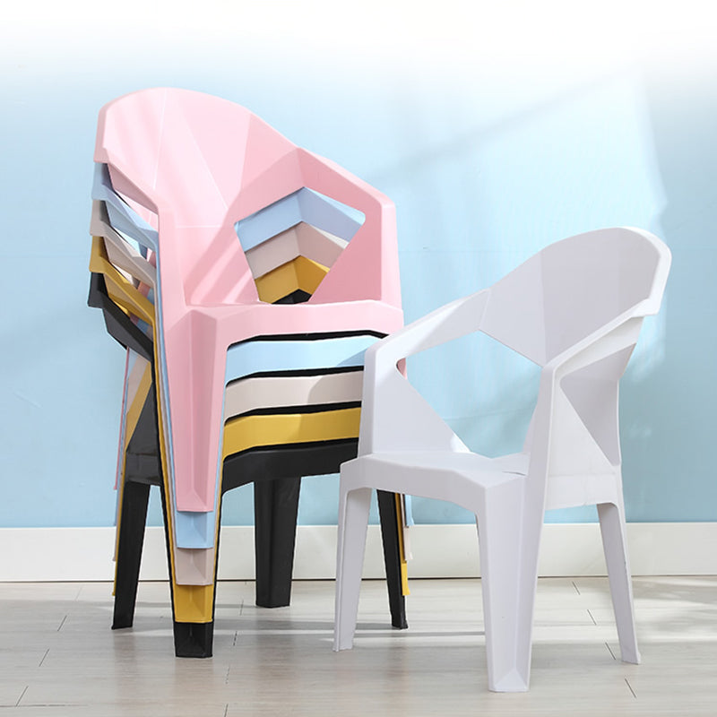 Contemporary Style Dining Chair Plastic Dining Arm Side Chairs for Kitchen (Set of 4)