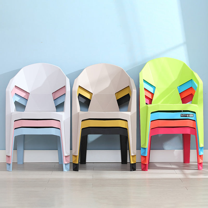 Contemporary Style Dining Chair Plastic Dining Arm Side Chairs for Kitchen (Set of 4)