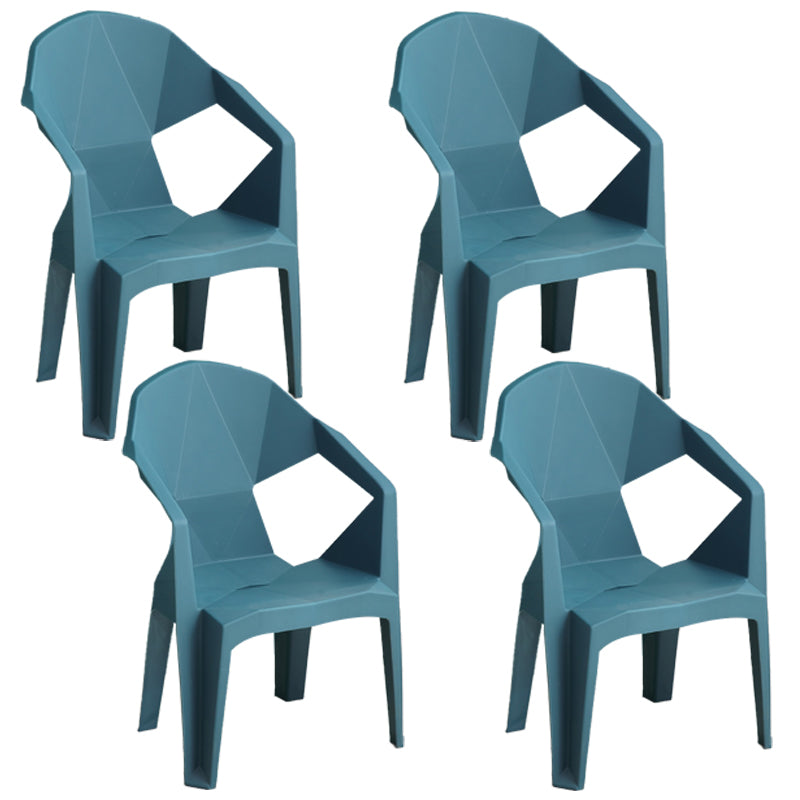 Contemporary Style Dining Chair Plastic Dining Arm Side Chairs for Kitchen (Set of 4)