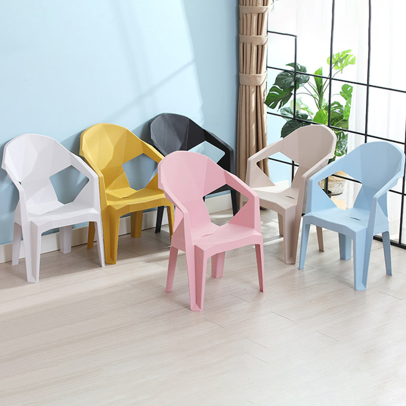 Contemporary Style Dining Chair Plastic Dining Arm Side Chairs for Kitchen (Set of 4)