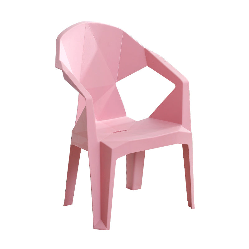 Contemporary Style Dining Chair Plastic Dining Arm Side Chairs for Kitchen (Set of 4)