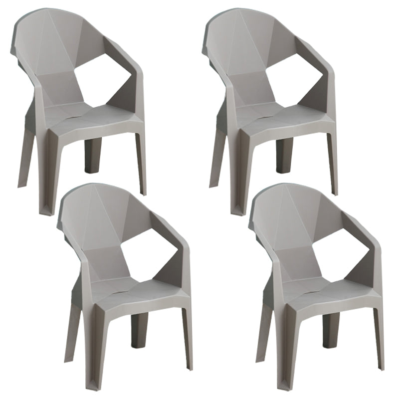 Contemporary Style Dining Chair Plastic Dining Arm Side Chairs for Kitchen (Set of 4)