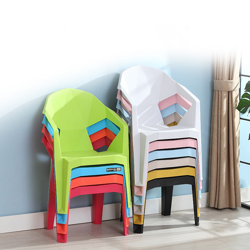 Contemporary Style Dining Chair Plastic Dining Arm Side Chairs for Kitchen (Set of 4)
