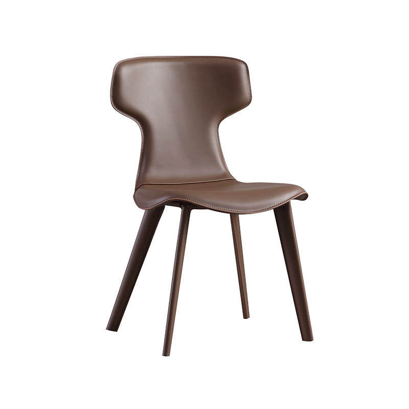 Sillas de comedor de metal contemporáneas Sillas de comedor de cuero (juego de 2)