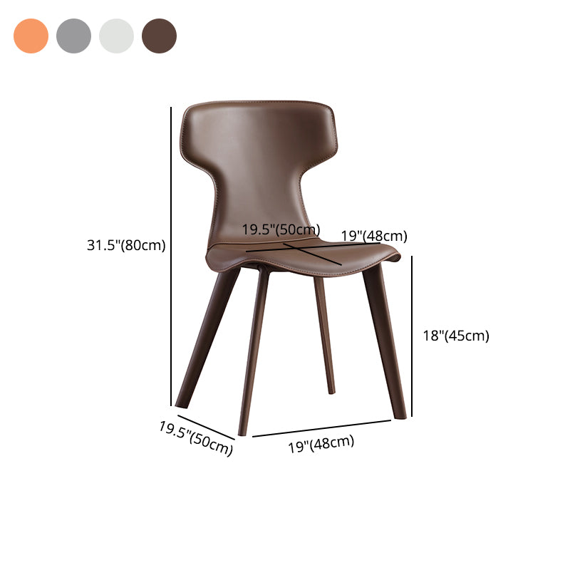 Sillas de comedor de metal contemporáneas Sillas de comedor de cuero (juego de 2)