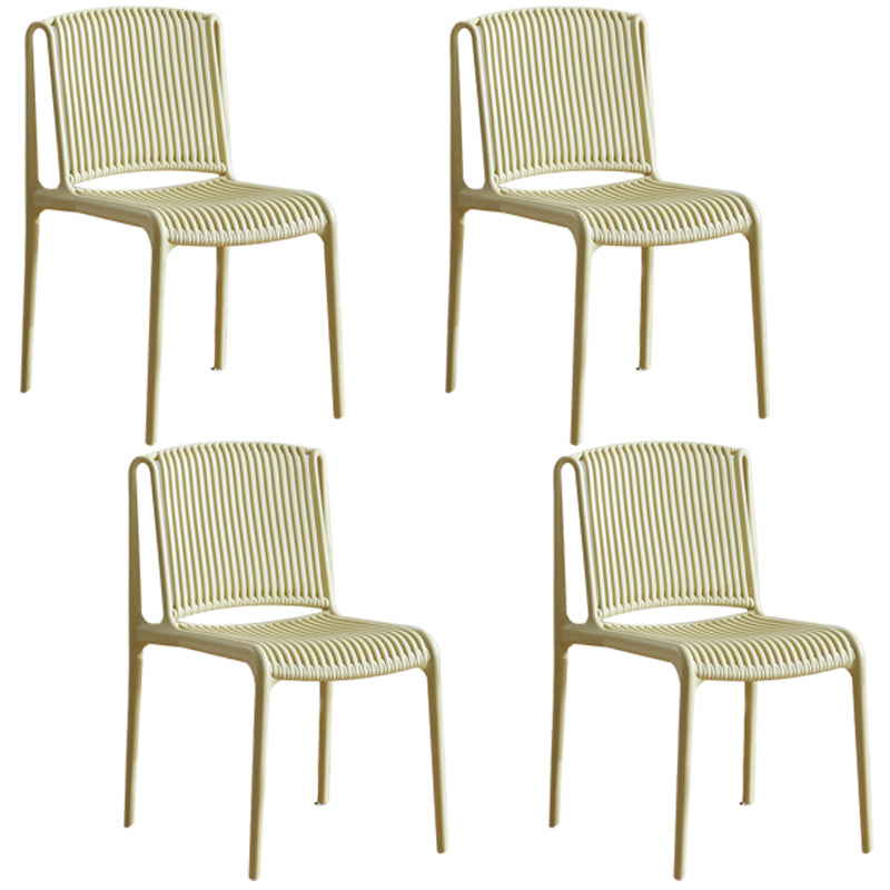 Silla de comedor de plástico de estilo nórdico, silla lateral de comedor sin brazos para cocina