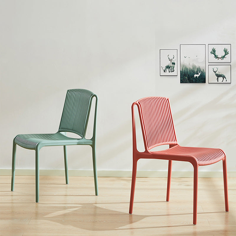 Silla de comedor de plástico de estilo nórdico, silla lateral de comedor sin brazos para cocina