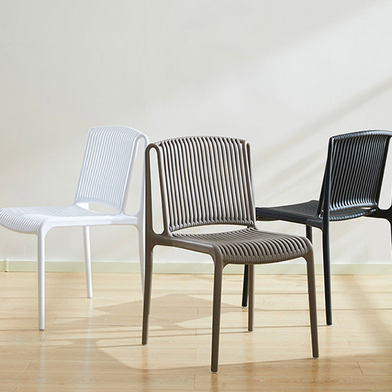 Silla de comedor de plástico de estilo nórdico, silla lateral de comedor sin brazos para cocina