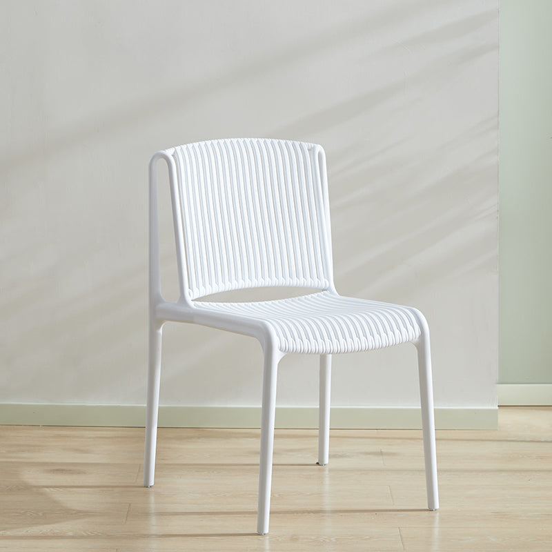 Silla de comedor de plástico de estilo nórdico, silla lateral de comedor sin brazos para cocina