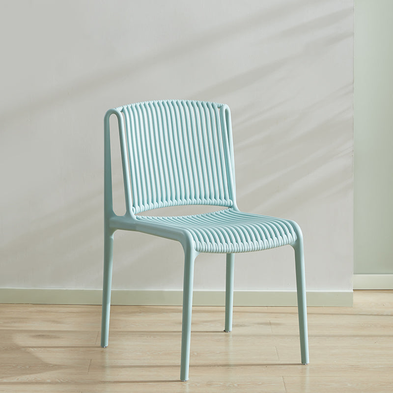 Silla de comedor de plástico de estilo nórdico, silla lateral de comedor sin brazos para cocina