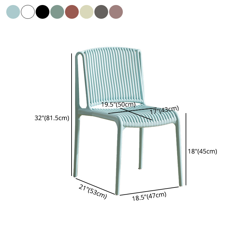 Silla de comedor de plástico de estilo nórdico, silla lateral de comedor sin brazos para cocina