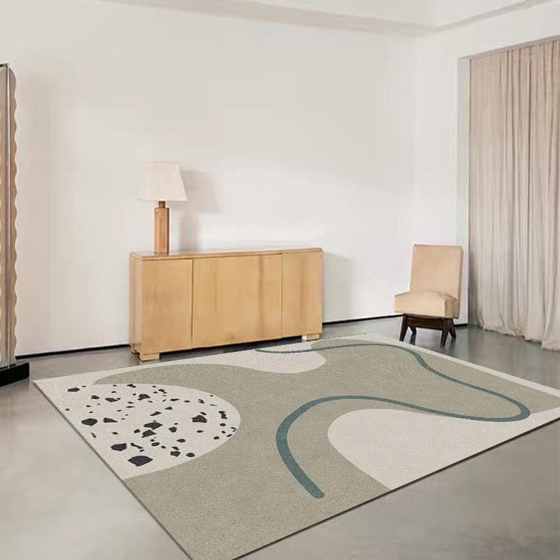 Fancy Modern Rug Plaid Pattern Polyester Area Rug Non-Slip Backing Rug for Home Decor