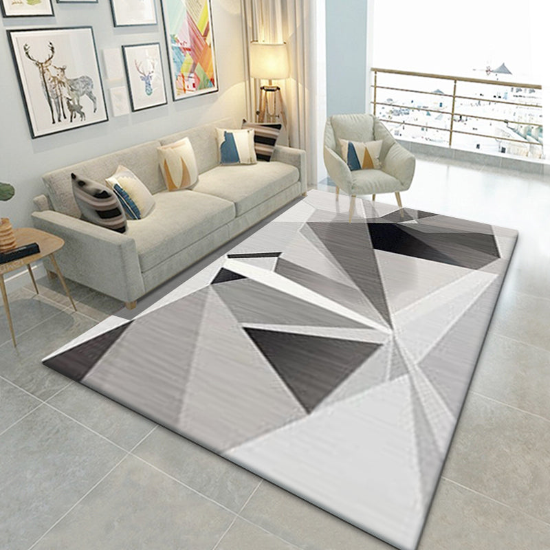 Moderner Wohnzimmer Teppich Geometrisches Muster Polyester Fläche Teppich nicht rutschfest