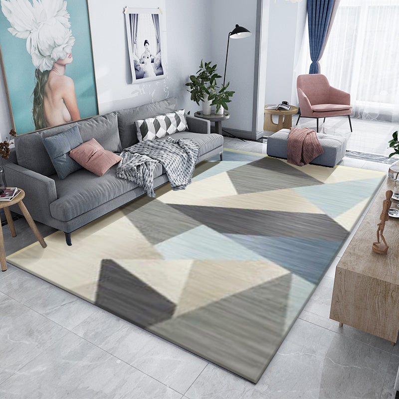 Moderner Wohnzimmer Teppich Geometrisches Muster Polyester Fläche Teppich nicht rutschfest