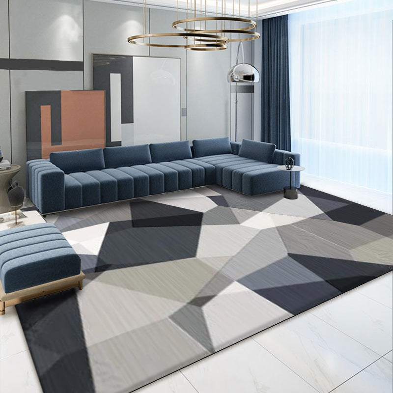 Moderner Wohnzimmer Teppich Geometrisches Muster Polyester Fläche Teppich nicht rutschfest