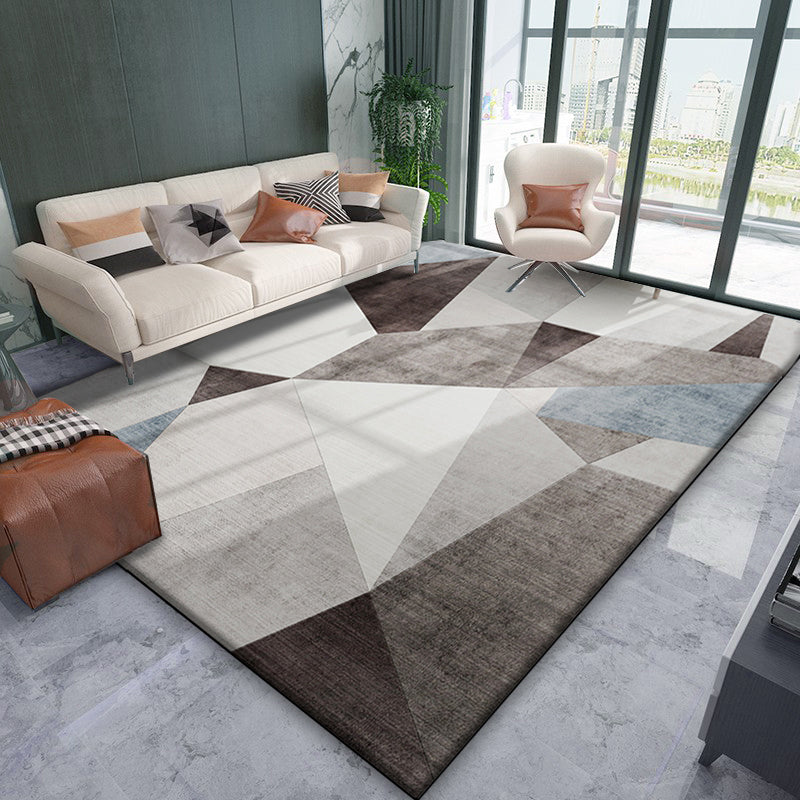 Moderner Wohnzimmer Teppich Geometrisches Muster Polyester Fläche Teppich nicht rutschfest