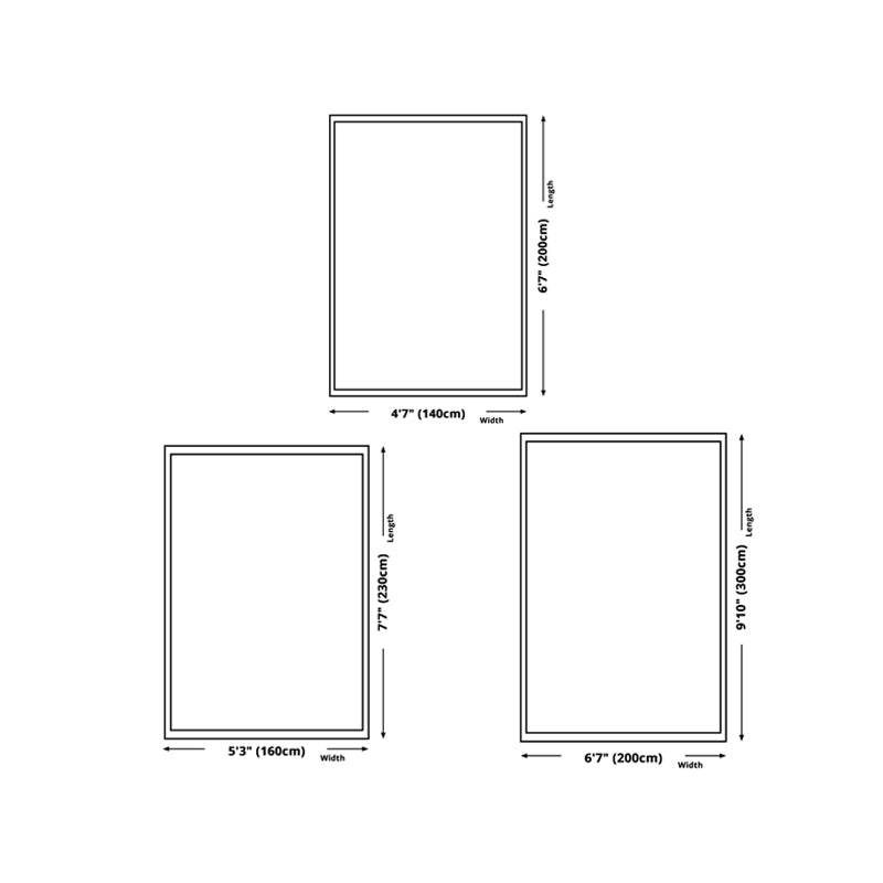 Stylish Blue Area Rug Color Block Polyester Area Carpet Anti-Slip Easy Care Rug for Living Room