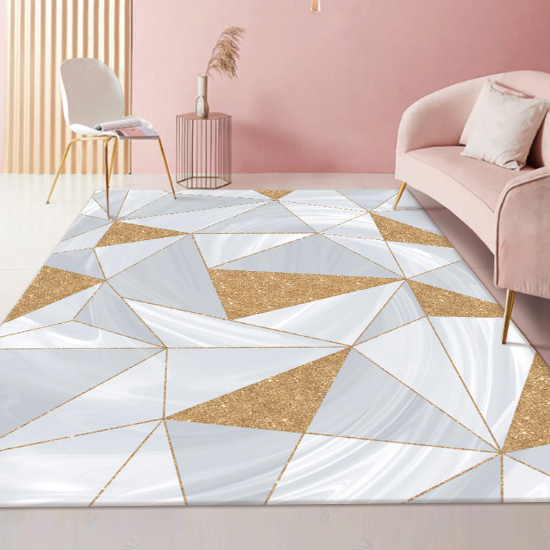 Fancy modern tappeto moderno geometrico area in poliestere tappeto resistente alle macchie per salotto