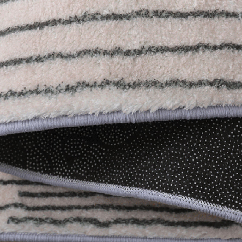 Grey Geometric Pattern Rug Modern Polyester Area Carpet Non-Slip Backing Rug for Bedroom