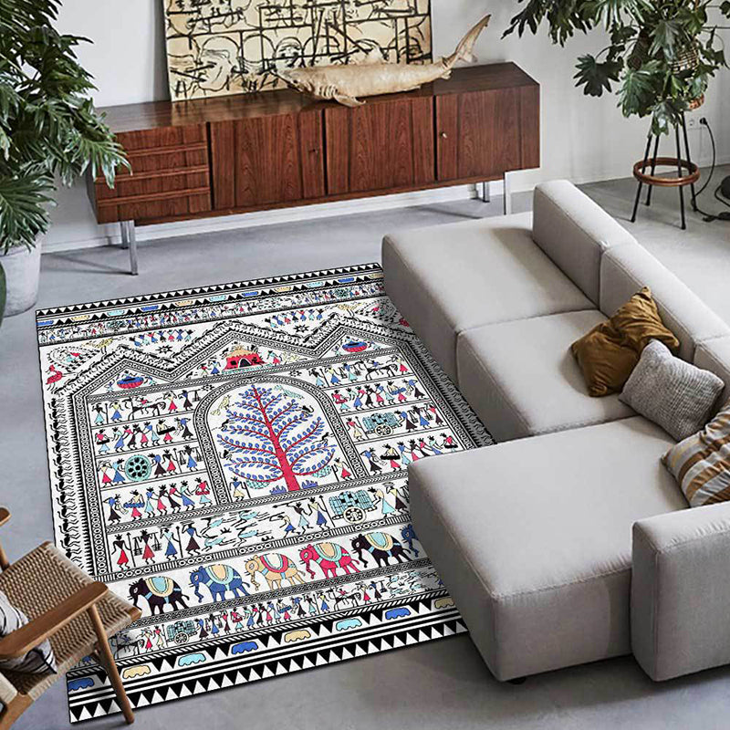 Fancy Tiger Print Rug Modern Polyester Area Rug Stain Resistant Rug for Drawing Room