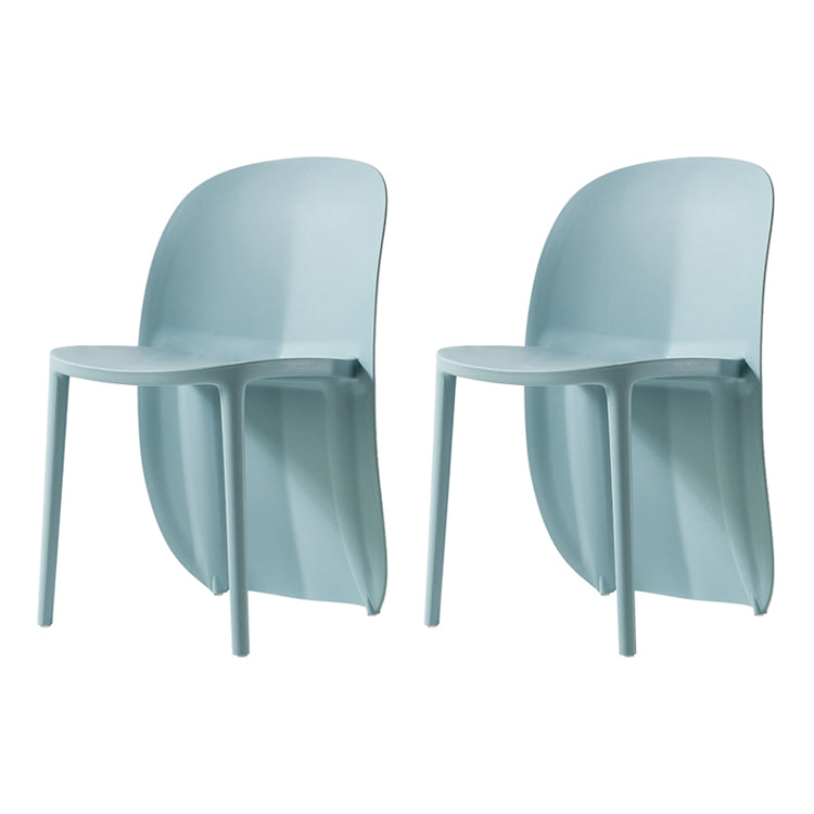Silla de comedor de plástico de estilo nórdico, sillas laterales sin brazos para cocina (juego de 2)