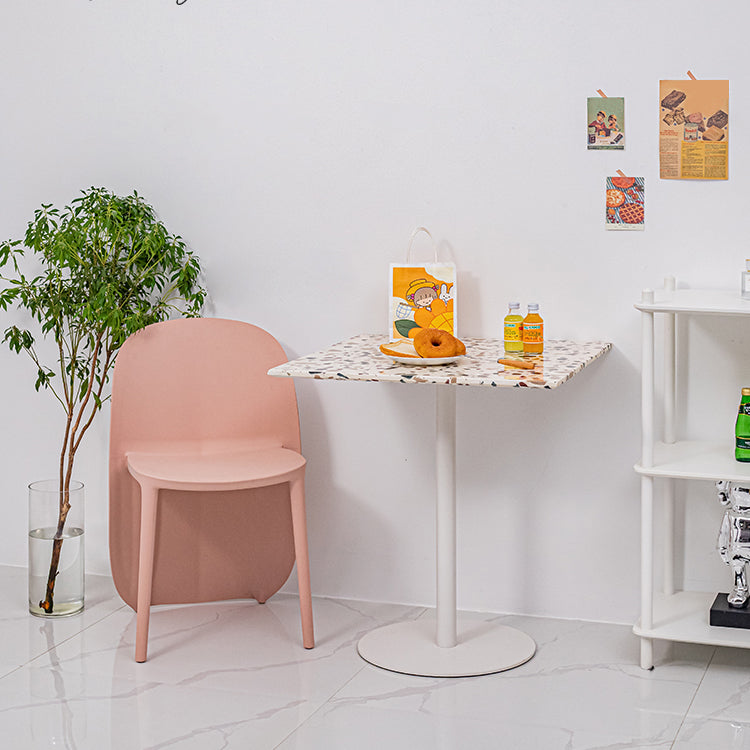 Silla de comedor de plástico de estilo nórdico, sillas laterales sin brazos para cocina (juego de 2)