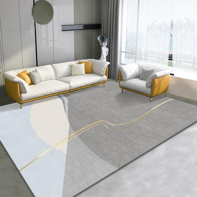 Blau moderne Teppichfarbe Block Polyester Fläche Teppichfleckfest Teppich für Wohnkultur