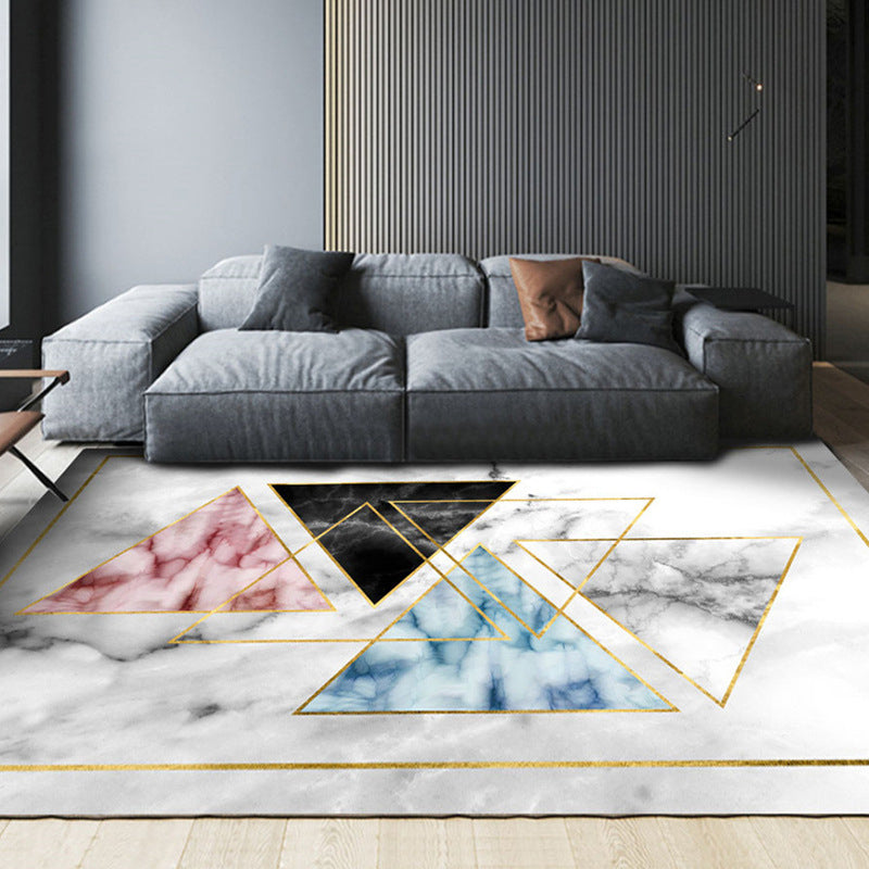 Rapis de zone moderne noir tapis lavable de couleur de couleur polyester pour décoration intérieure