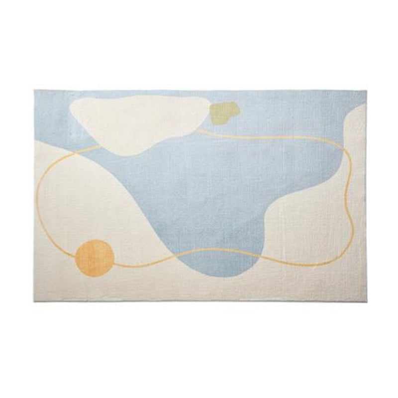 Tapis nordique bleu Polyester Tapis en grume tapis de support sans glissement pour décoration intérieure