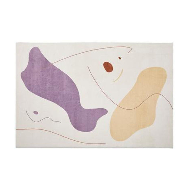 Tapis nordique bleu Polyester Tapis en grume tapis de support sans glissement pour décoration intérieure