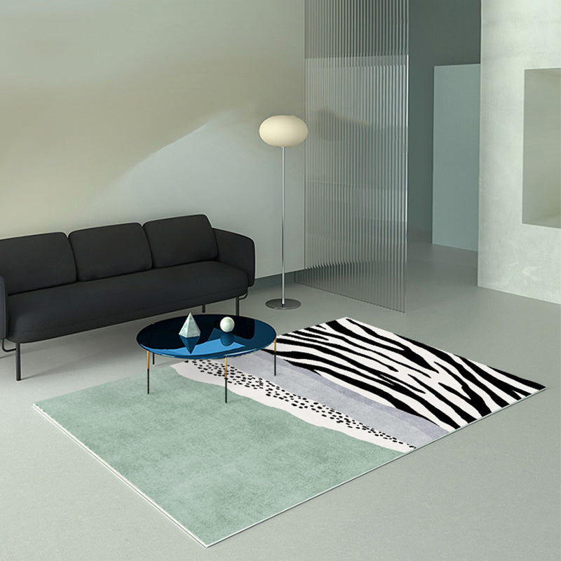 Light Green Modern Rug Blending Color Piece Rug Non-Slip Backing Rug for Living Room