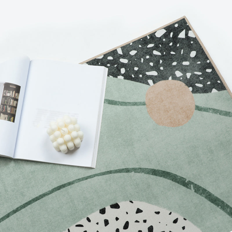 Light Green Modern Rug Blending Color Piece Rug Non-Slip Backing Rug for Living Room