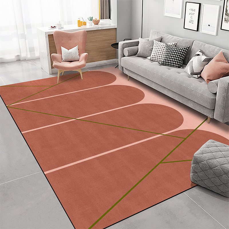 Navy Modern Rug Blending Graphic Rug Non-Slip Backing Rug for Living Room