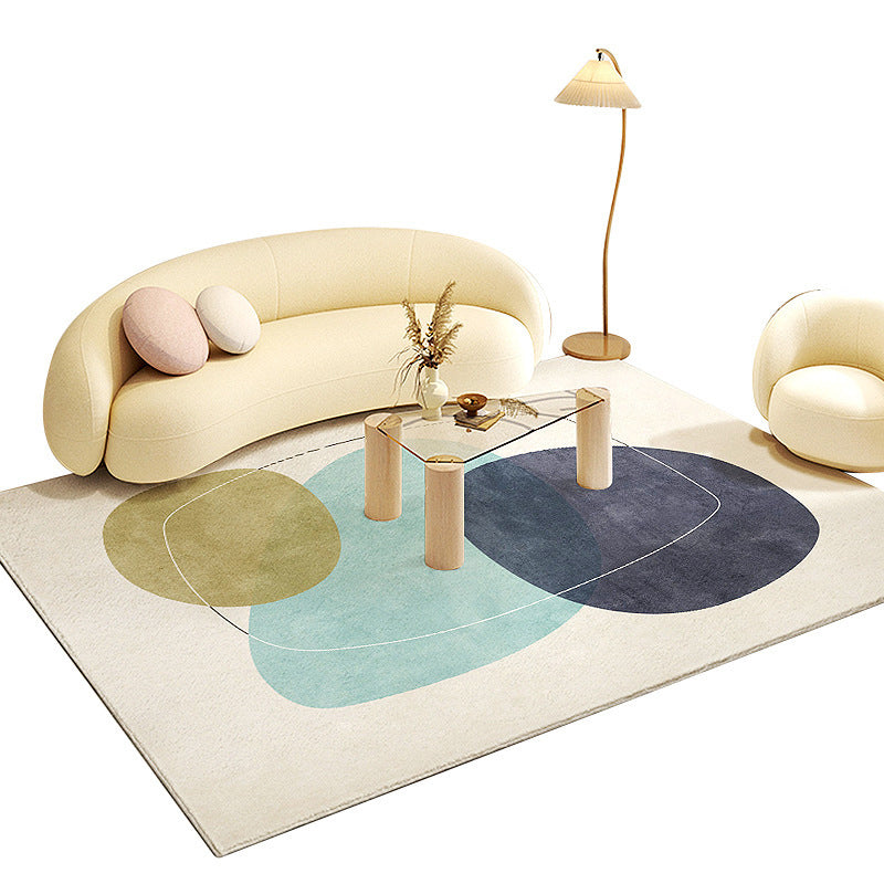 Apricot Color Lump Carpet Polyester Modern Area Carpet Washable Carpet for Home Decor