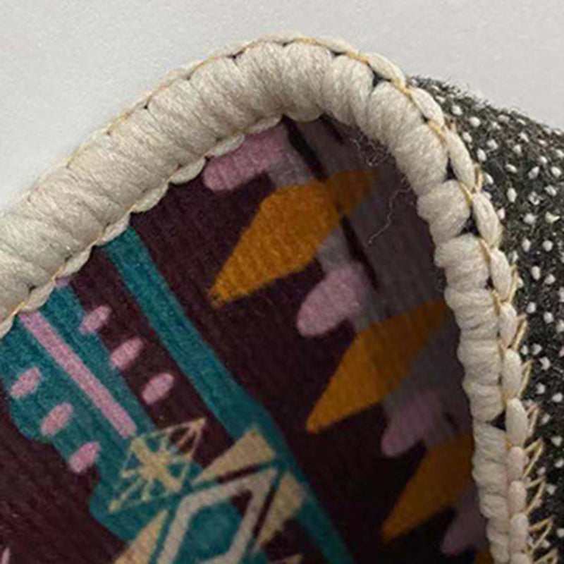 Navy Modern Rug Polyester Graphic Rug Non-Slip Backing Rug for Drawing Room