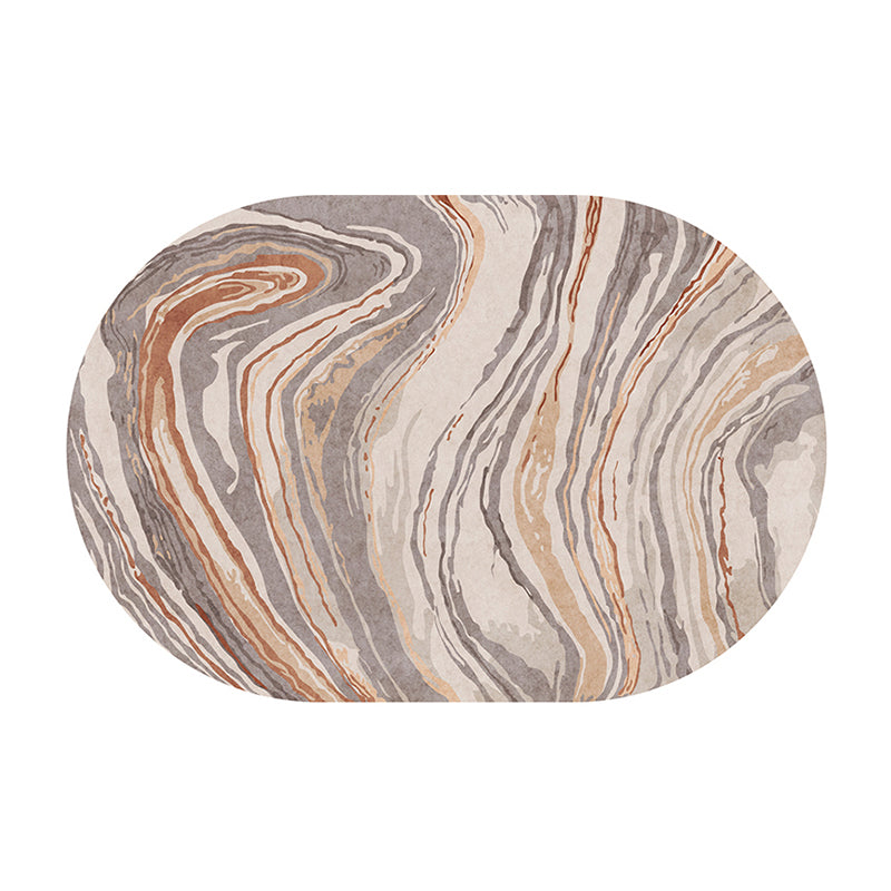 Brown Modern Carpet Polyester Graphic Carpet Washable Area Carpet for Living Room