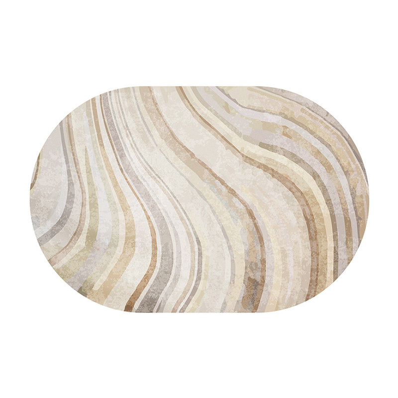 Brown Modern Carpet Polyester Graphic Carpet Washable Area Carpet for Living Room