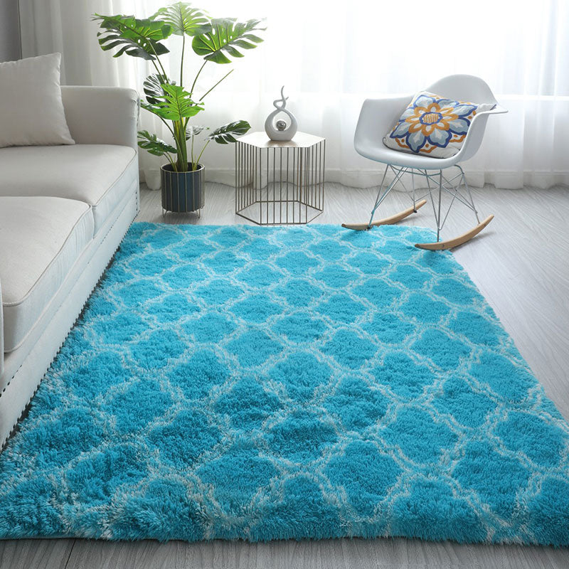 White Casual Rug Blending Star Indoor Rug Non-Slip Backing Rug for Home Decor