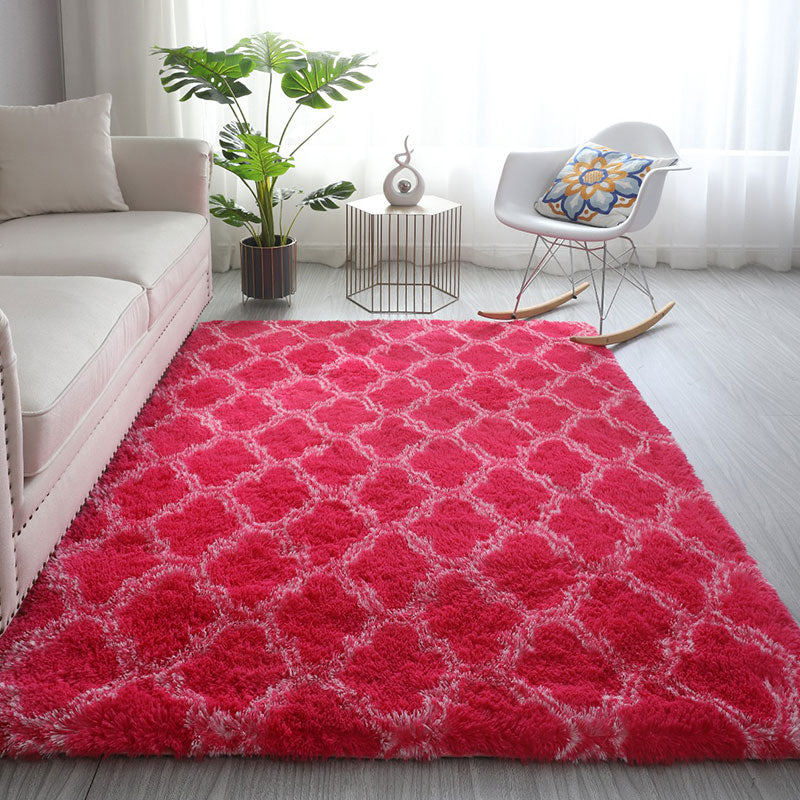 White Casual Rug Blending Star Indoor Rug Non-Slip Backing Rug for Home Decor