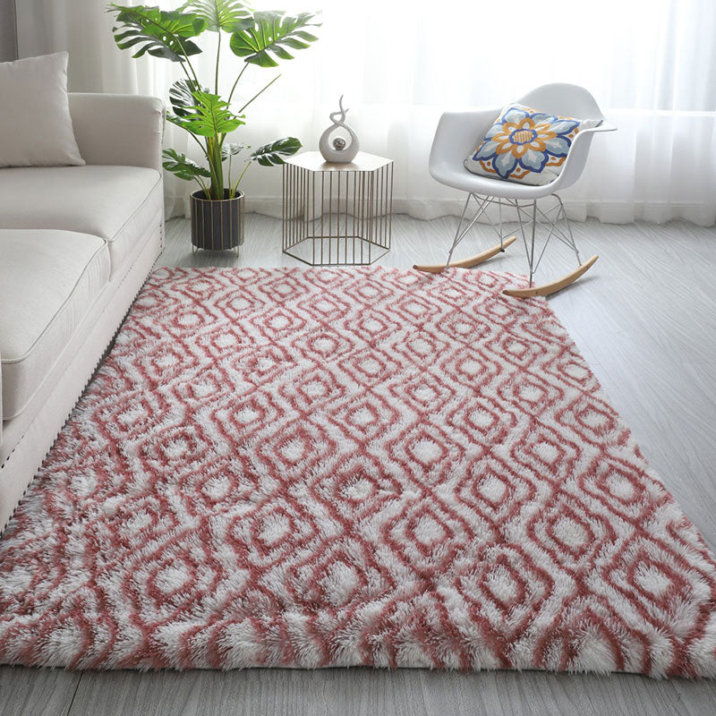 White Casual Rug Blending Star Indoor Rug Non-Slip Backing Rug for Home Decor