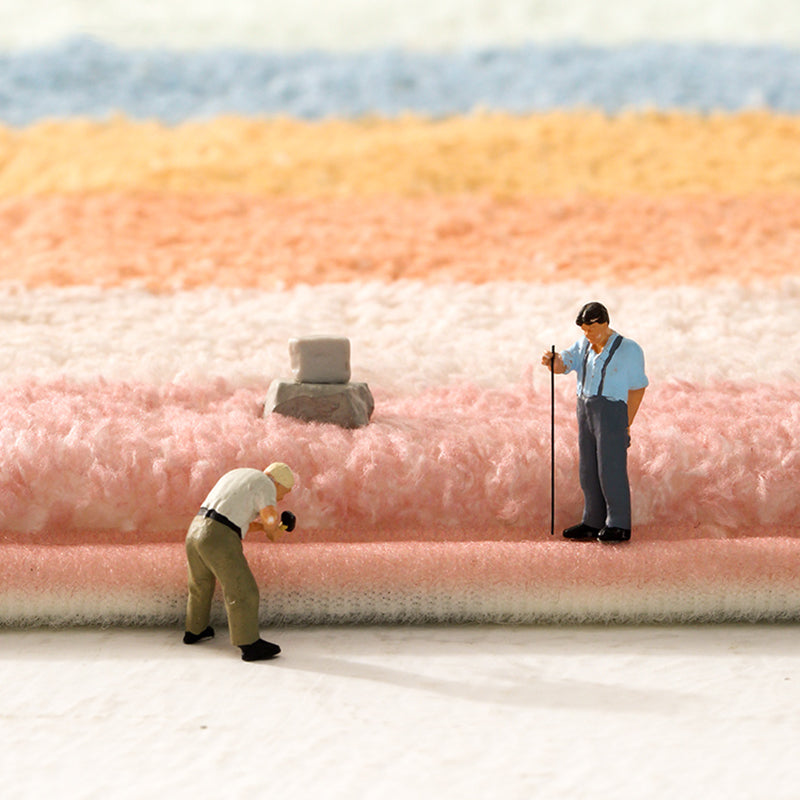 Alfombra de la línea de poliéster de la alfombra moderna beige alfombra sin deslizamiento para decoración del hogar