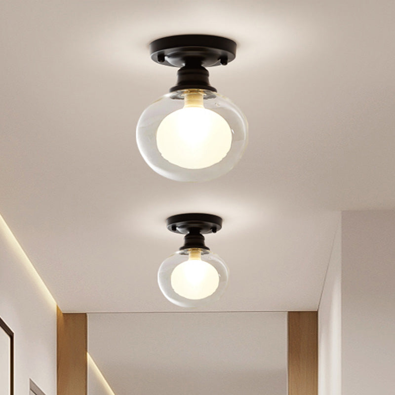 Orb-Glas-Einbauleuchte, moderne Deckenleuchte mit 1 Kopf, transparent, für Schlafzimmer