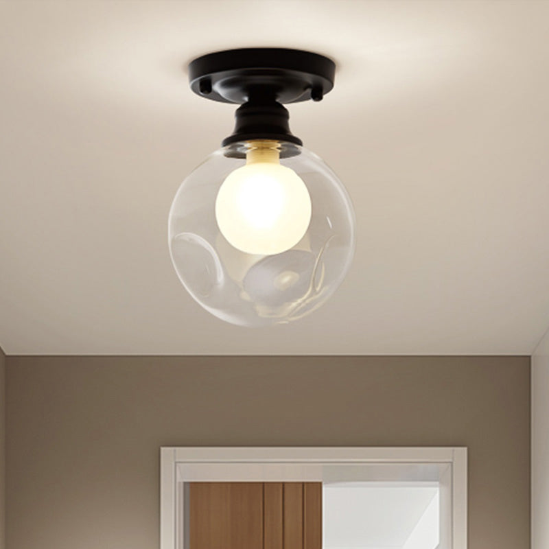 Orb-Glas-Einbauleuchte, moderne Deckenleuchte mit 1 Kopf, transparent, für Schlafzimmer
