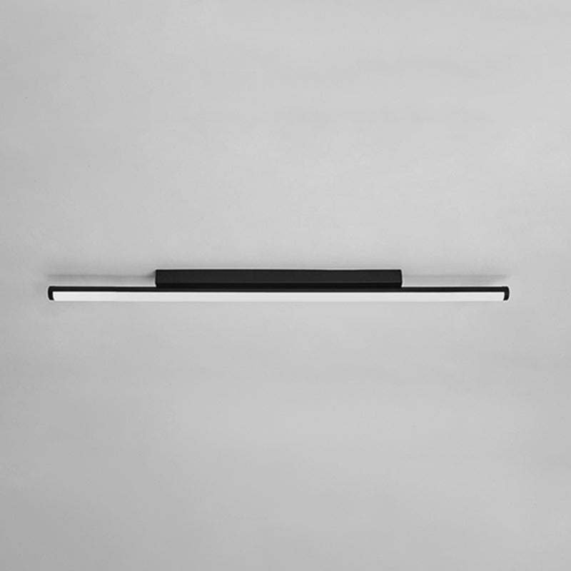 Acrylic Black LED Ceiling Light in Modern Minimalist Style Aluminium Linear Flush Mount