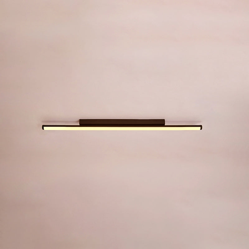 Acrylic Black LED Ceiling Light in Modern Minimalist Style Aluminium Linear Flush Mount