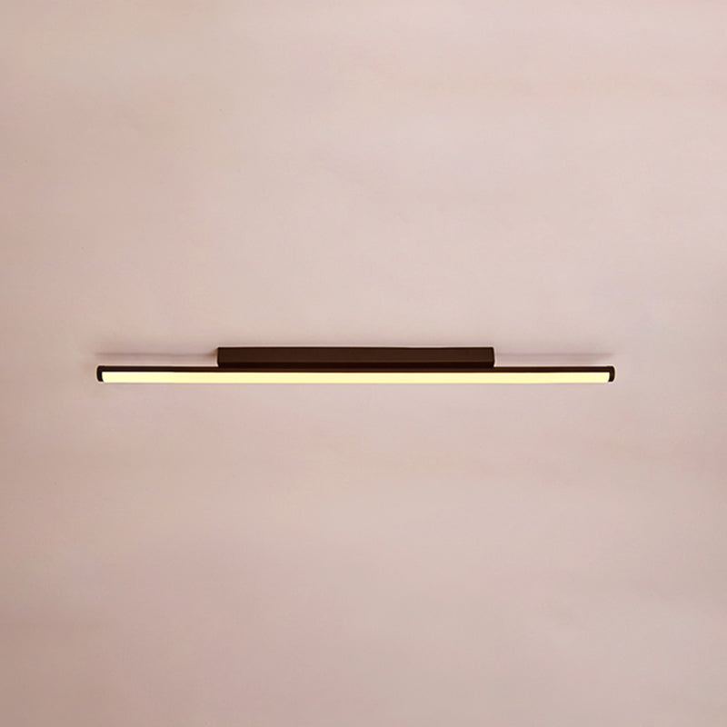 Acrylic Black LED Ceiling Light in Modern Minimalist Style Aluminium Linear Flush Mount