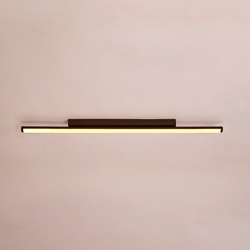 Acrylic Black LED Ceiling Light in Modern Minimalist Style Aluminium Linear Flush Mount