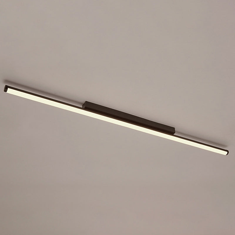 Acrylic Black LED Ceiling Light in Modern Minimalist Style Aluminium Linear Flush Mount