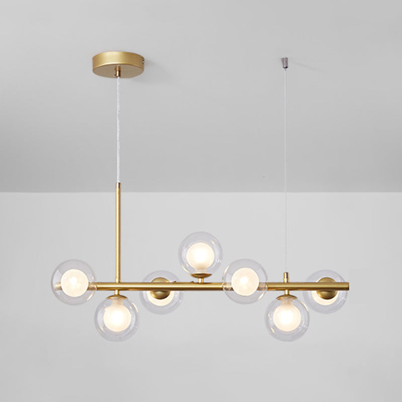 Modern Style Spherical Shape Island Lights Clear Glass Pendant Light Fixtures