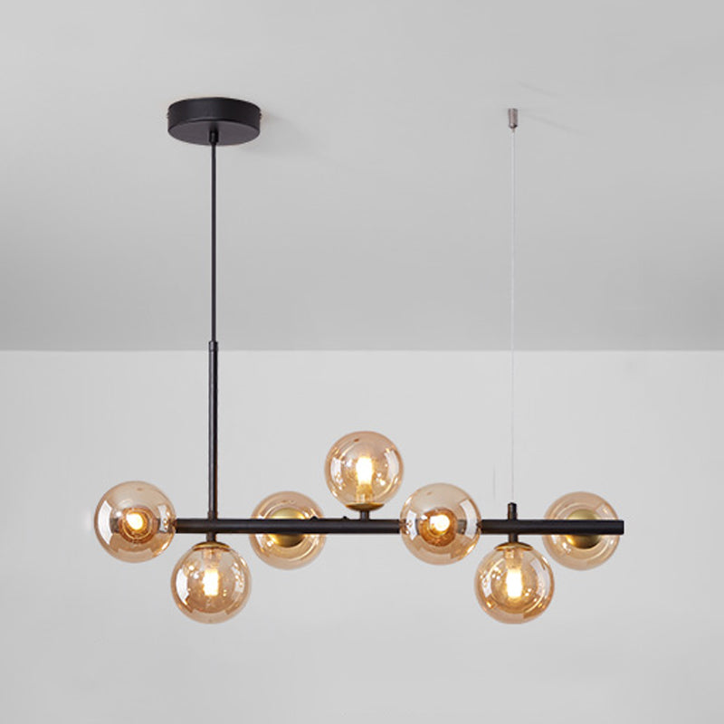 Modern Style Spherical Shape Island Lights Clear Glass Pendant Light Fixtures